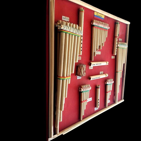 Ecuadorian Zampona Pan Flute Set Miniature Display Vintage Handmade - Picture 3 of 14